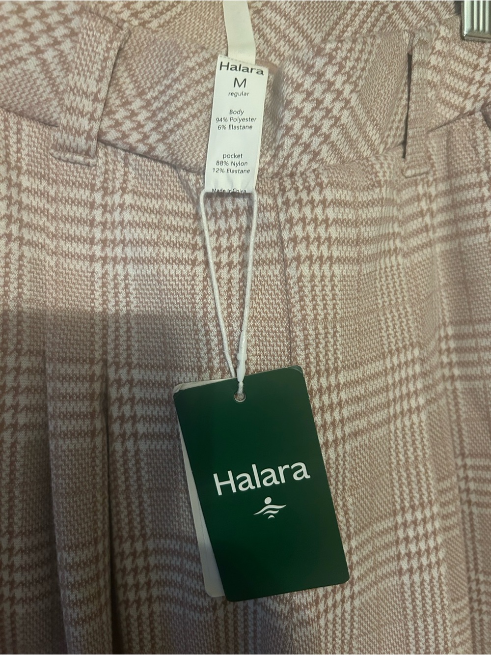 HALARA Blush Plaid High-Waist Wide-Leg Crop Pants - Picture 3 of 4